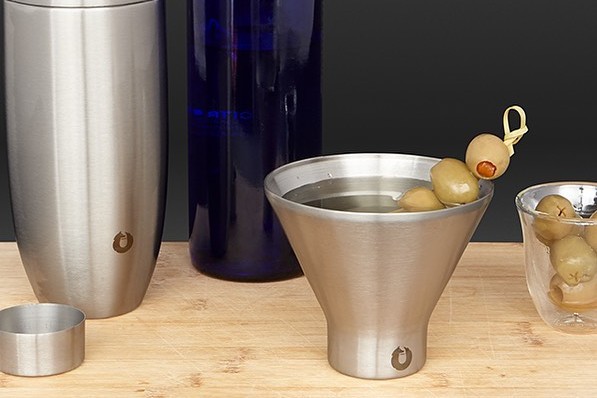 Stainless Steel Martini Glasses  Stainless Steel Stemless Martini