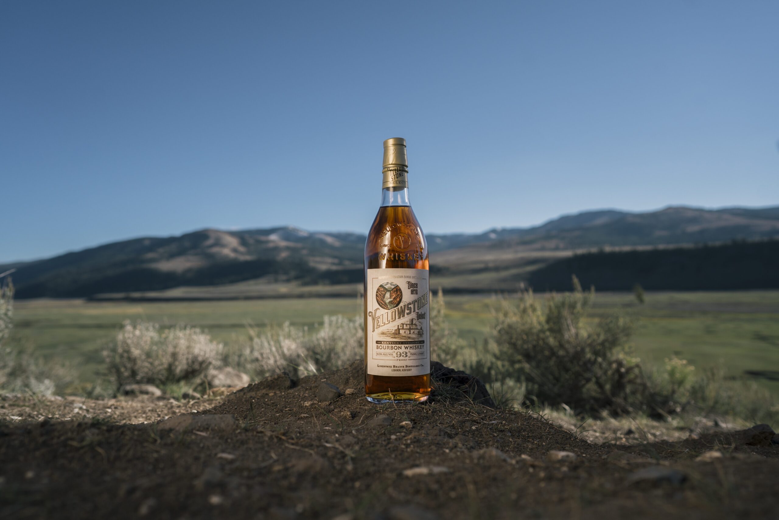 Yellowstone Bourbon bottle in Yellowstone national park